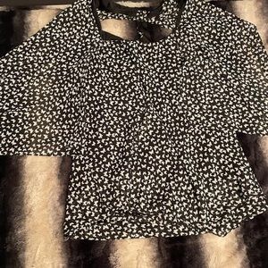 Flowy Black And White Butterfly Shirt